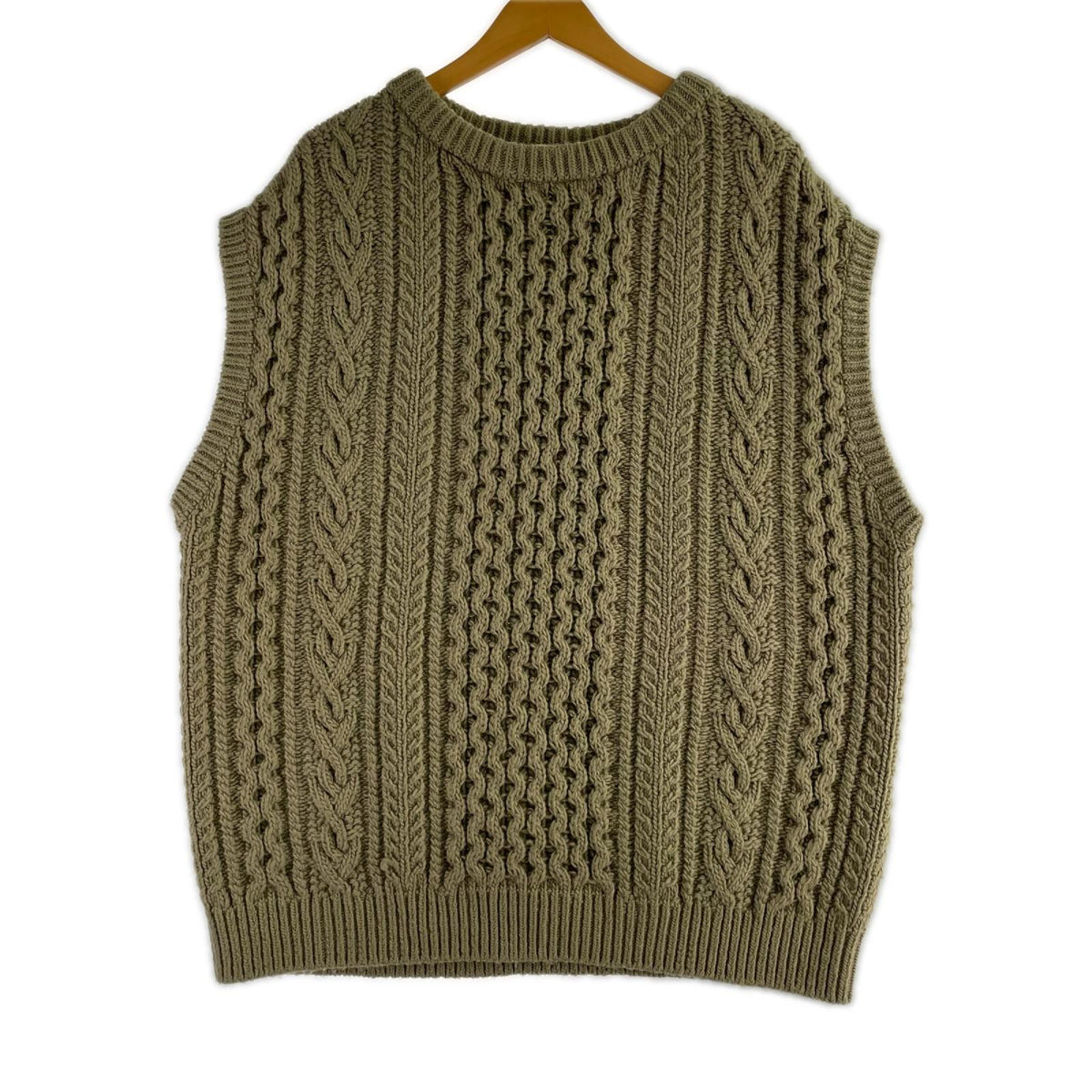 ニット 18AW FRENCH MERINO ARAN KNIT VEST ベージュ