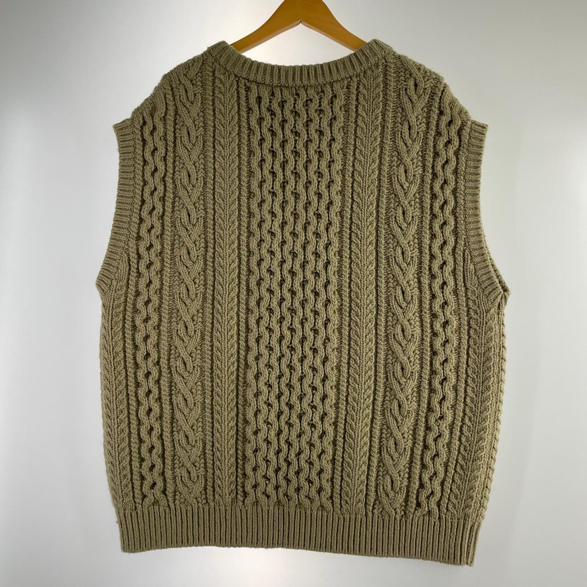 ニット 18AW FRENCH MERINO ARAN KNIT VEST ベージュ