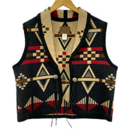 長袖シャツ PENDLETON USA製 ｺﾝﾁｮﾎﾞﾀﾝ ﾈｲﾃｨﾌﾞｳｰﾙﾍﾞｽﾄ L L ブラック