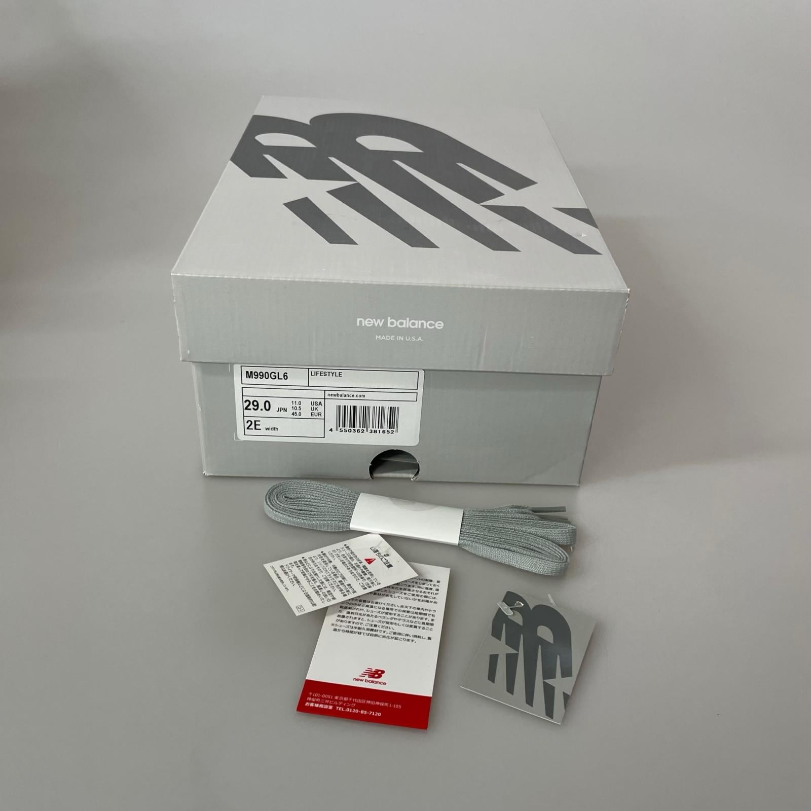 スニーカー M990GL6 GREY 29.0cm US11 29cm (US11 UK10 1/2 EU48) グレー