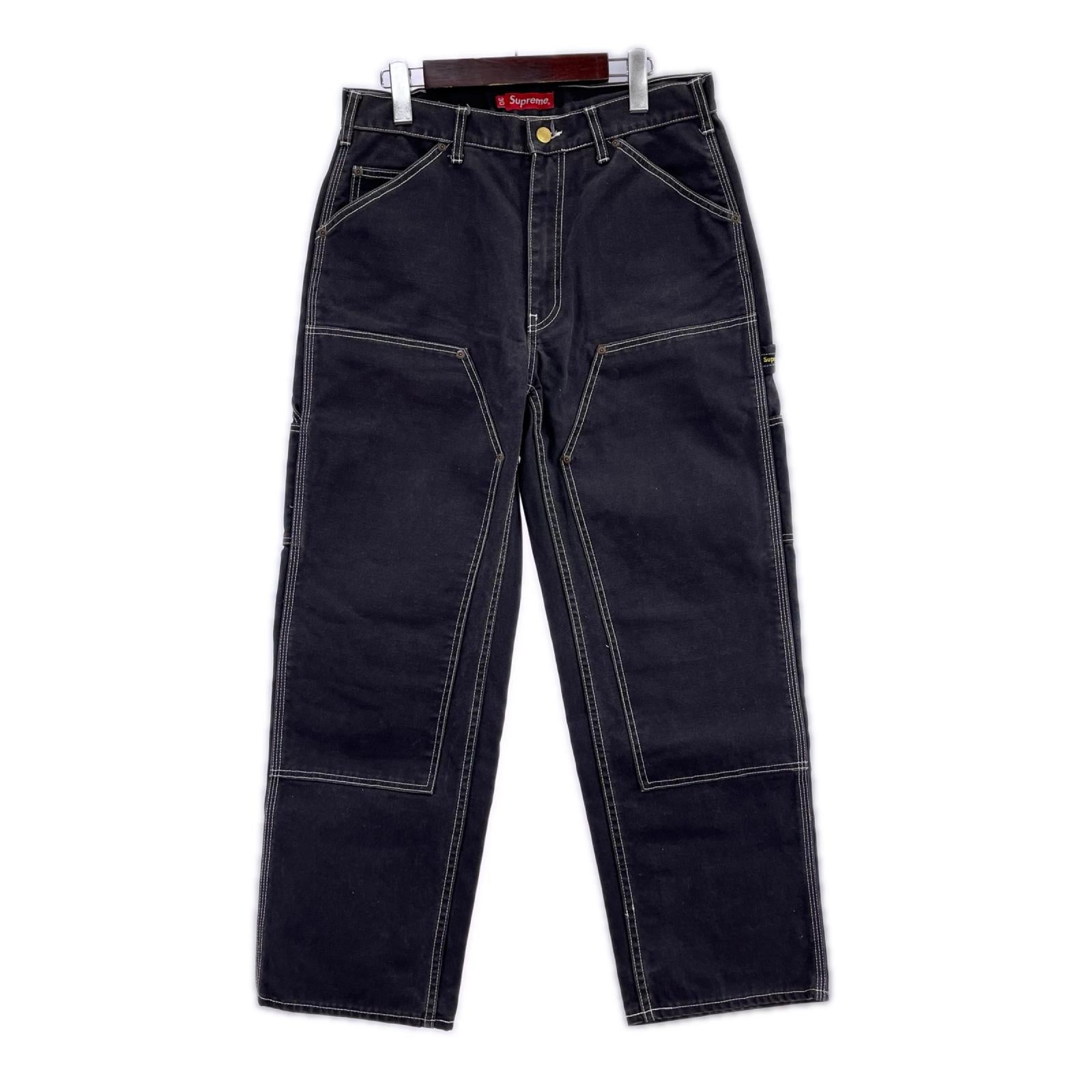 パンツ Supreme 22SS Double Knee Canvas Painter Pant 30 黒 30 ブラック