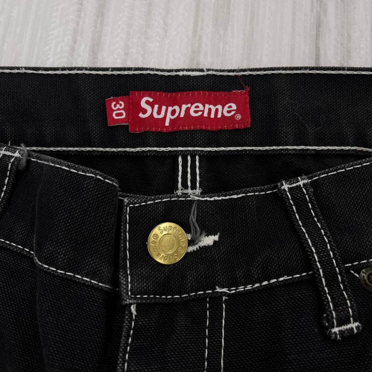 パンツ Supreme 22SS Double Knee Canvas Painter Pant 30 黒 30 ブラック