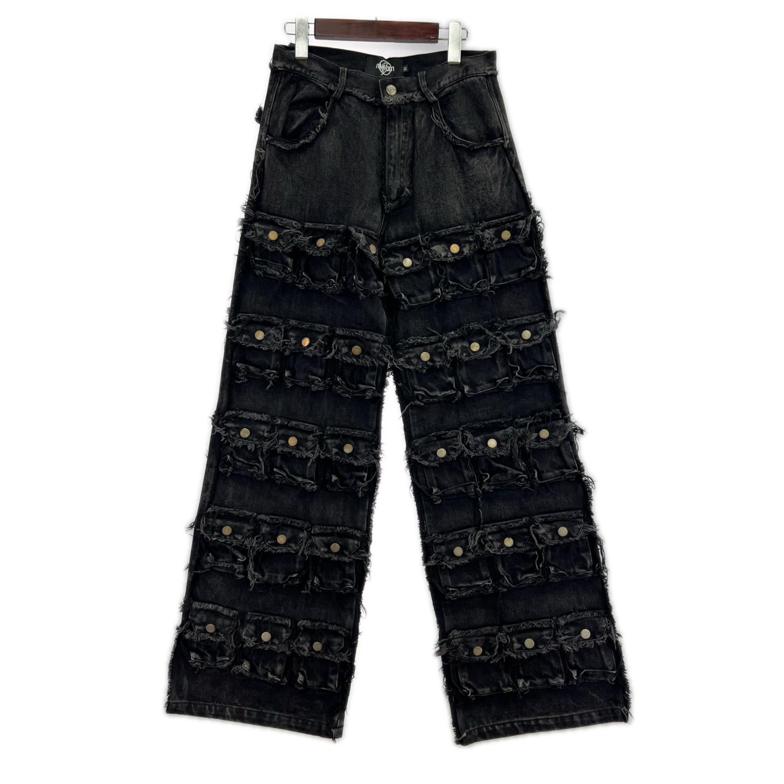 デニムパンツ NO FAITH STUDIOS NUBIAN 64POCKET PANTS XS 黒 ブラック