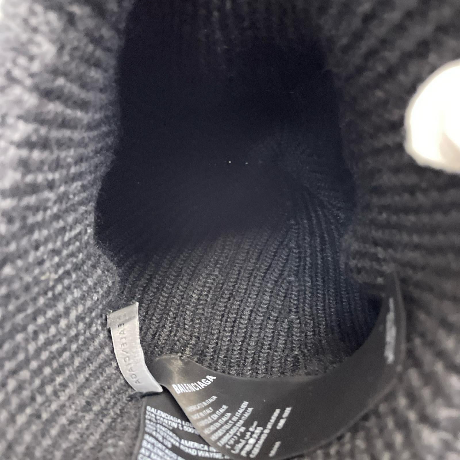 BALENCIAGA ブラックロゴ　ジャガード　ビーニー フリー