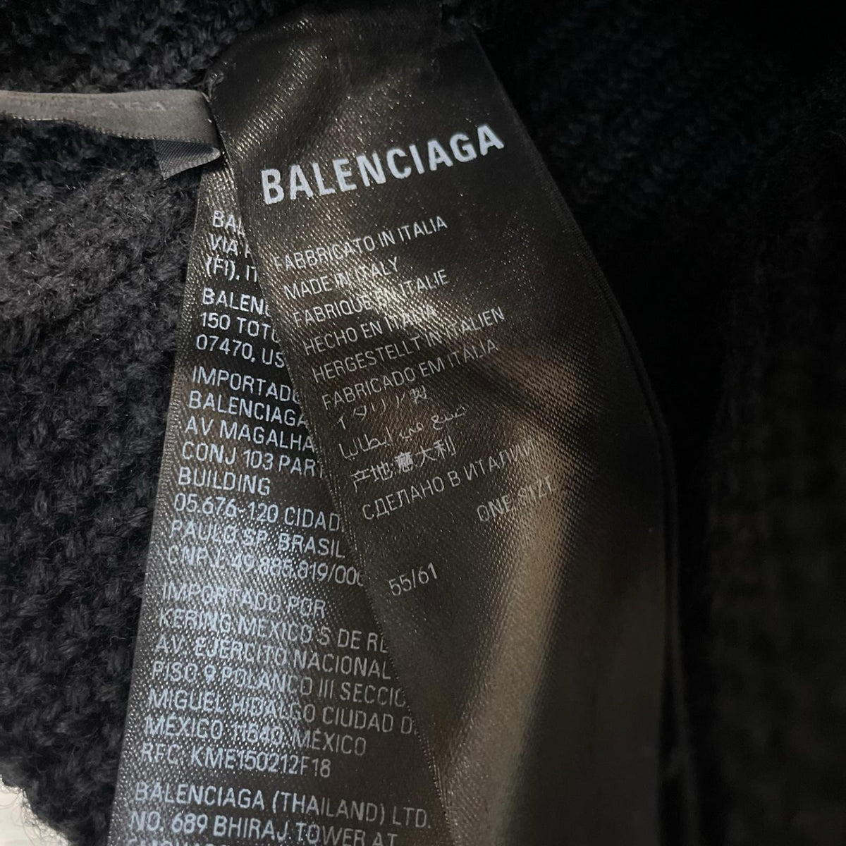 BALENCIAGA ブラックロゴ　ジャガード　ビーニー フリー
