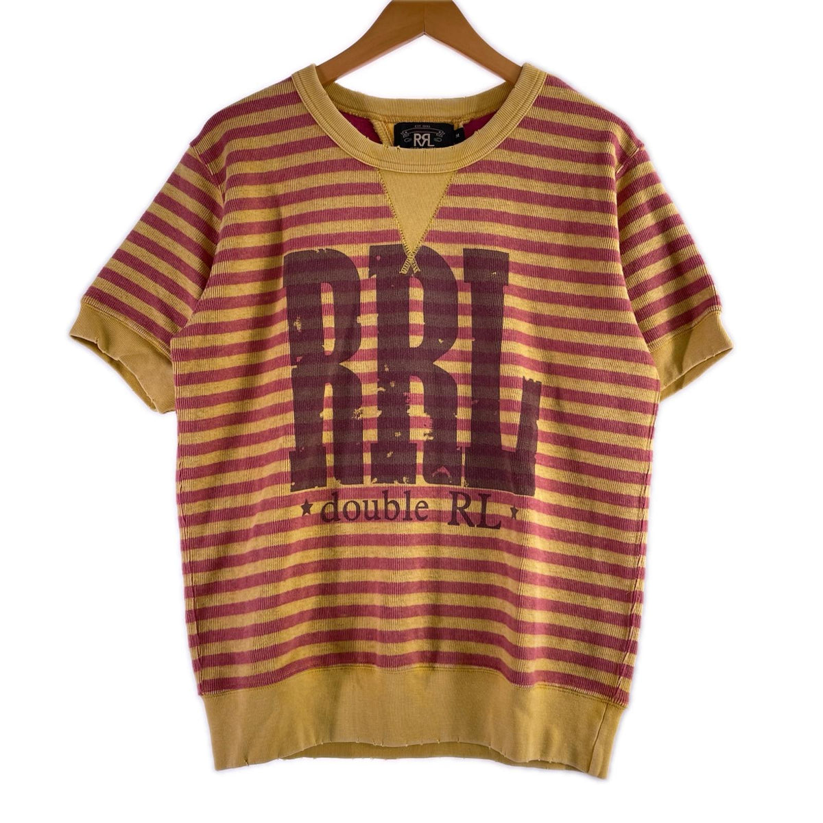 半袖Ｔシャツ 半袖ｽｳｪｯﾄ ﾛｺﾞ ﾎﾞｰﾀﾞｰ ｺｯﾄﾝ (M) M