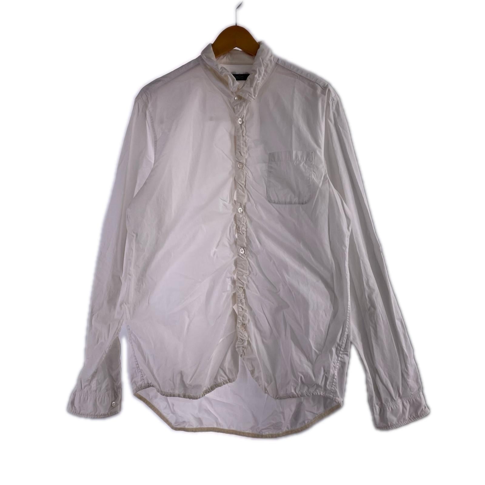 長袖シャツ 18ss 縮絨加工 ﾚｷﾞｭﾗｰｶﾗ―ｼｬﾂ 白 (3) 3 ホワイト