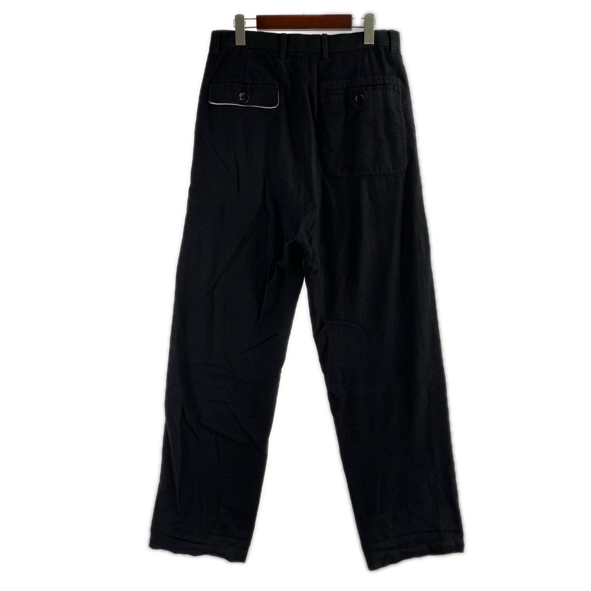 パンツ 21AW 2ﾀｯｸ ﾃｰﾊﾟｰﾄﾞｽﾗｯｸｽｳｰﾙﾘﾈﾝｺｯﾄﾝﾛﾝｸﾞ 2 ブラック