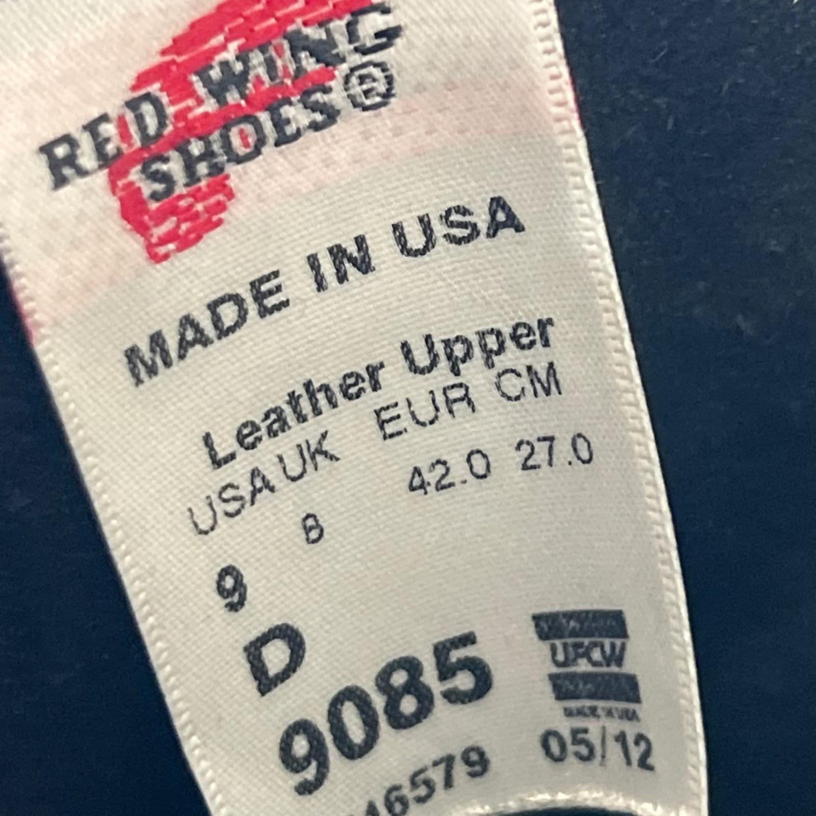 ブーツ RED WING 9085 ｴﾝｼﾞﾆｱｰﾄﾞﾌﾞｰﾂ 黒 (27.0) 27cm (US9 UK8 1/2 EU44) ブラック