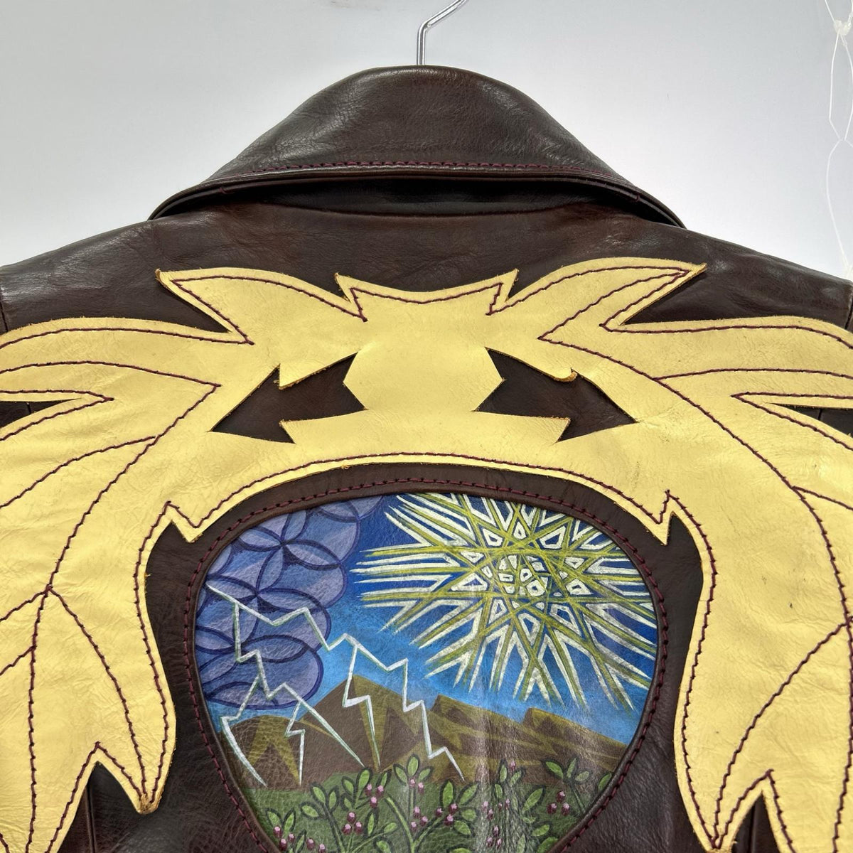 ジャケット LEATHER JACKET SEVEN ARROWS SEAL BROWN 38 ブラウン