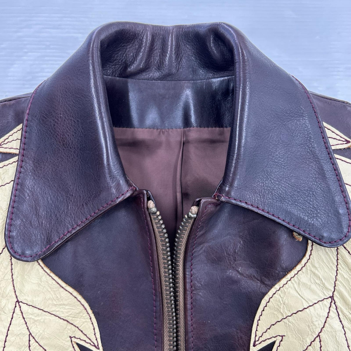 ジャケット LEATHER JACKET SEVEN ARROWS SEAL BROWN 38 ブラウン