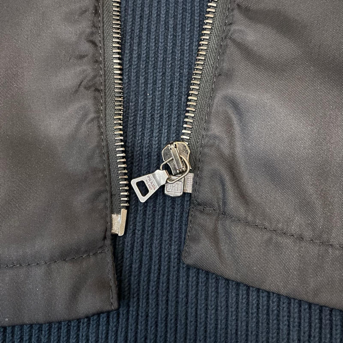 PRADA ナイロン×ニット　ドッキングジャケット 48
