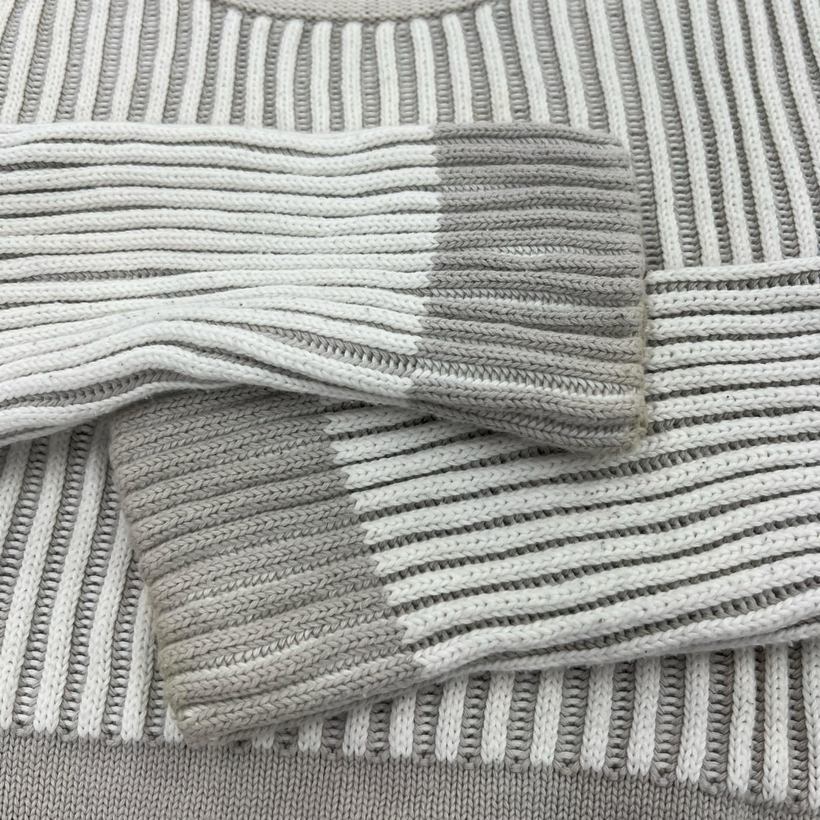 ニット STONE ISLAND ｺｯﾄﾝﾆｯﾄ L ｱｲﾎﾞﾘｰ L