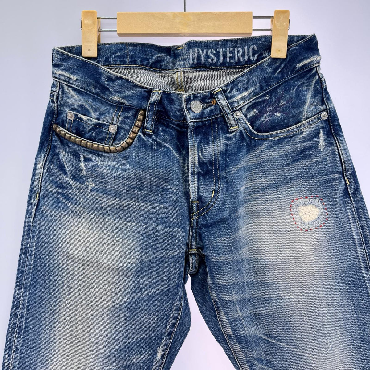 デニムパンツ ｽﾀｯｽﾞ ｽﾘﾑ 赤耳 W28 0241ap16 28 ブルー