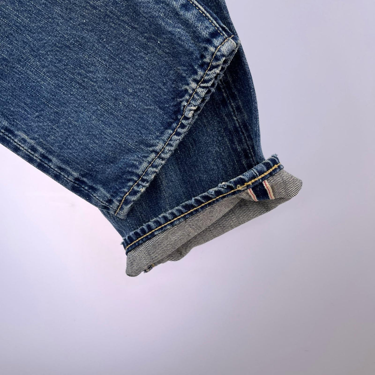 デニムパンツ ｽﾀｯｽﾞ ｽﾘﾑ 赤耳 ﾊﾟｯﾁﾜｰｸ W29 28 ブルー