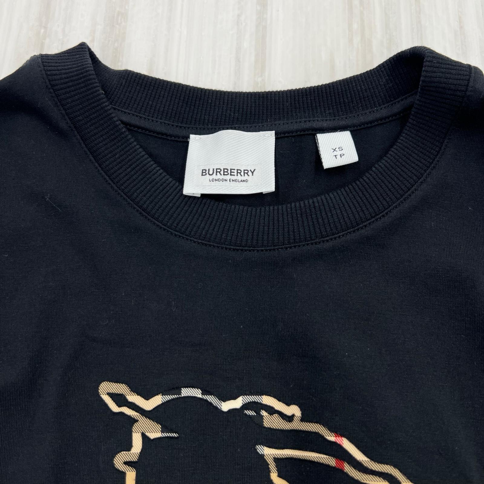 半袖Ｔシャツ BURBERRY EKD INLAY ﾎｰｽﾌﾟﾘﾝﾄTee XS ﾌﾞﾗｯｸ ブラック