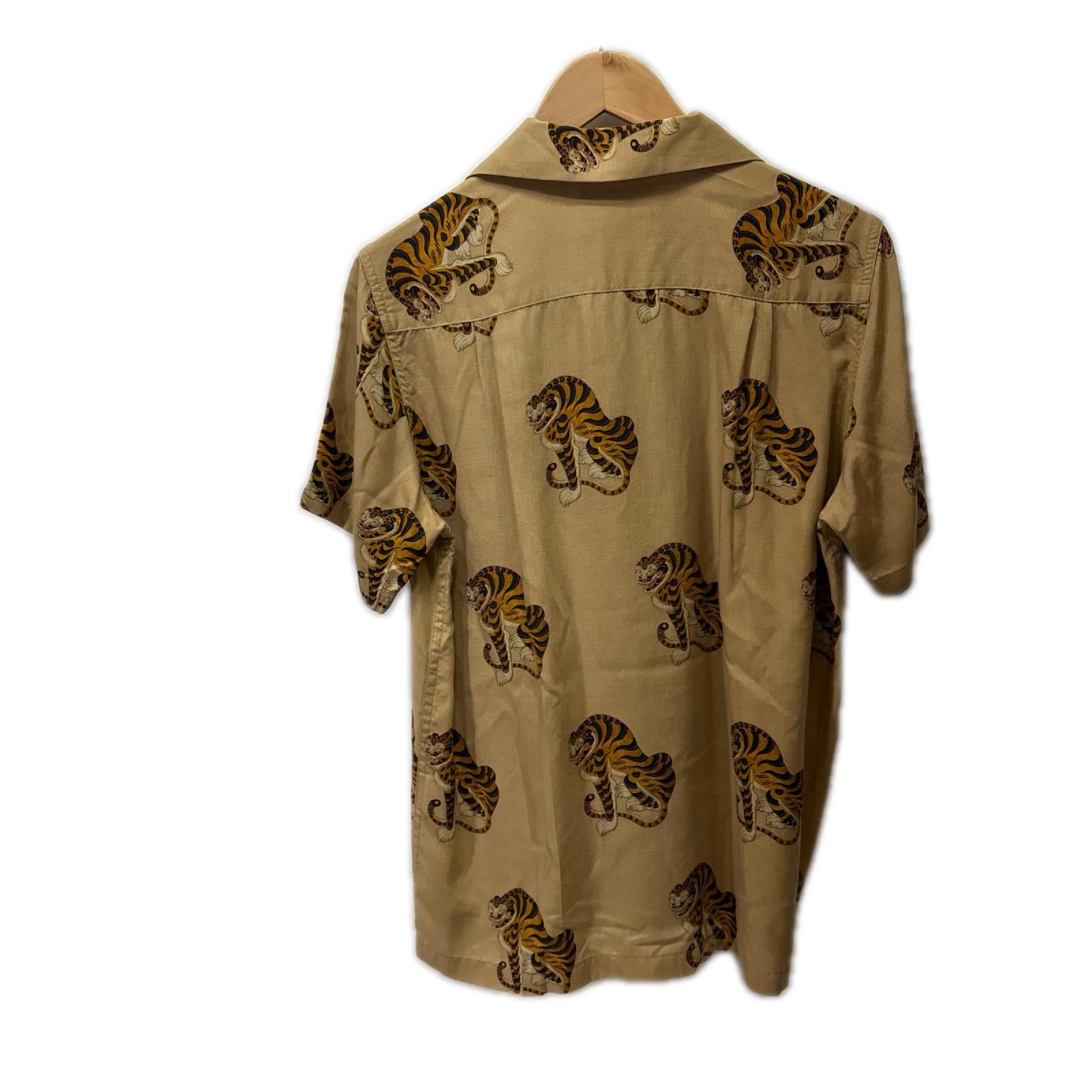 半袖シャツ 17SS TIGER S/S HAWAIIAN SHIRT S ブラウン