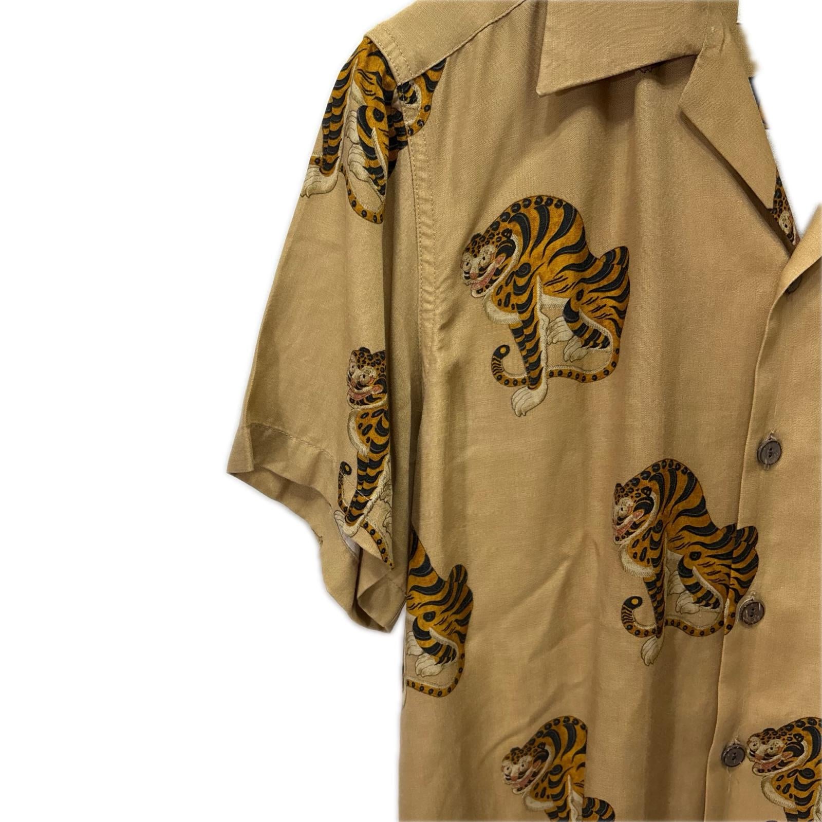 半袖シャツ 17SS TIGER S/S HAWAIIAN SHIRT S ブラウン