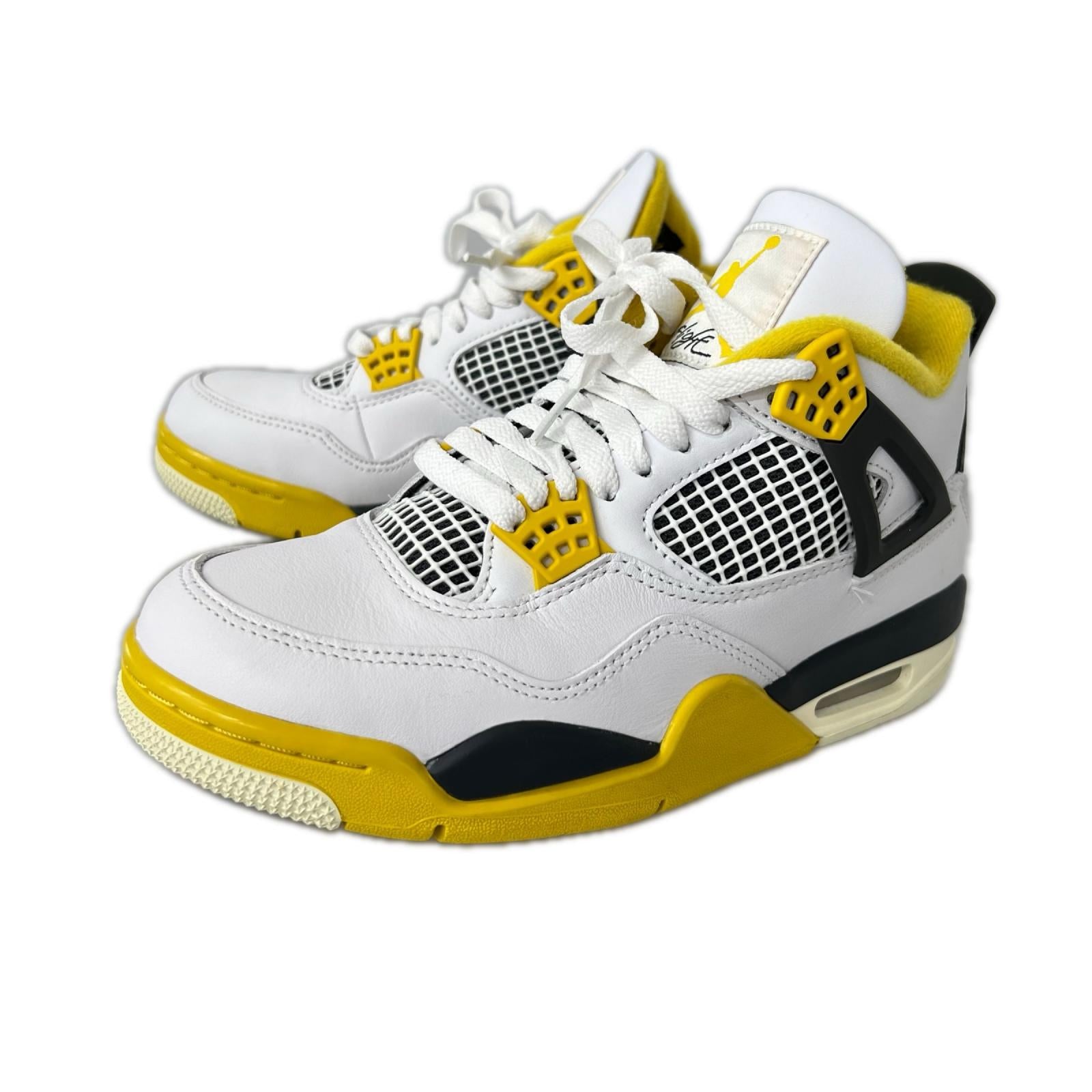 スニーカー NIKE AIR JORDAN 4 RETRO Vivid Sulfur AQ9129-101 （25） 24.5cm (US6 1/2 UK6 EU39) ホワイト