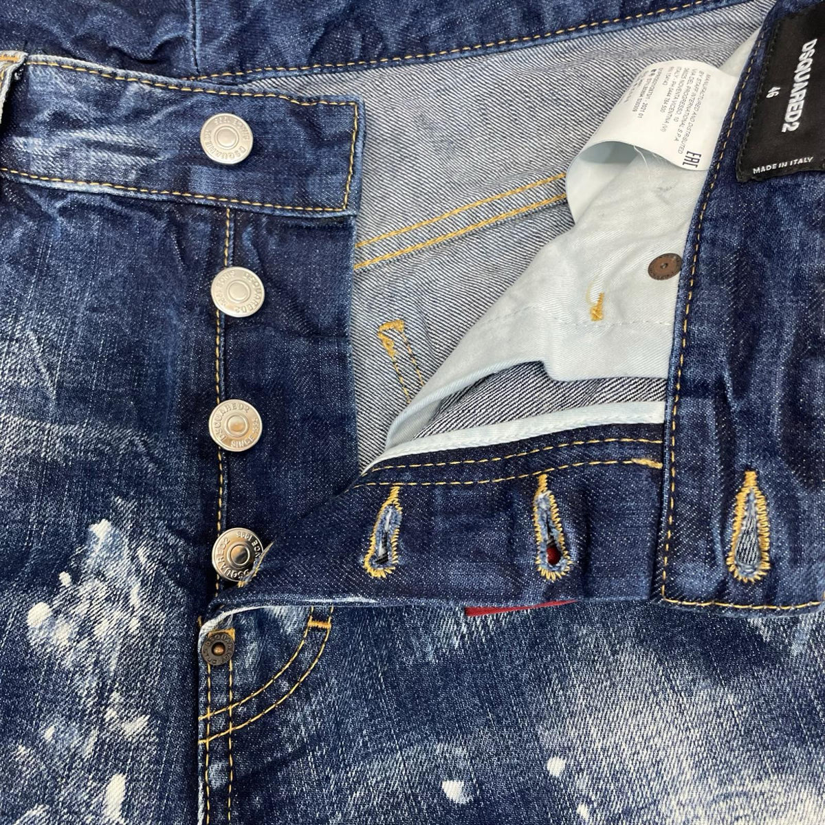 デニムパンツ DSQUARED2 ブリーチ加工デニムパンツ　S71LB0894 46 ブルー