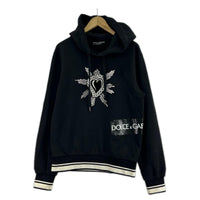 パーカー DOLCE＆GABBANA ﾊｰﾄ刺繍 ﾌﾟﾘﾝﾄPOﾊﾟｰｶｰ 44 黒 44 ブラック