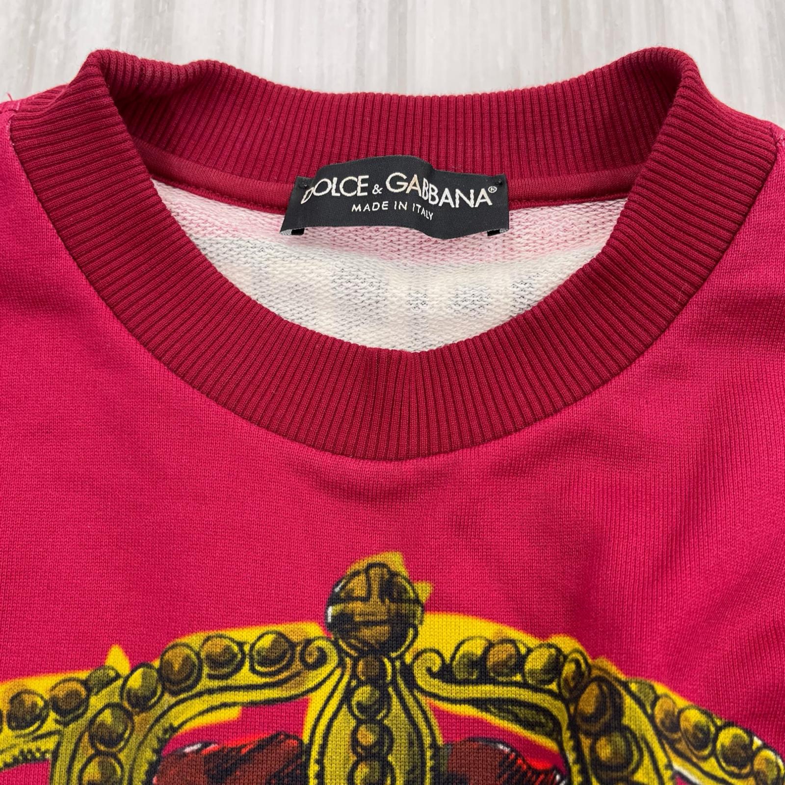 スウェット DOLCE＆GABBANA ｸﾗｳﾝﾌﾟﾘﾝﾄｽｳｪｯﾄ 44 赤 44 レッド