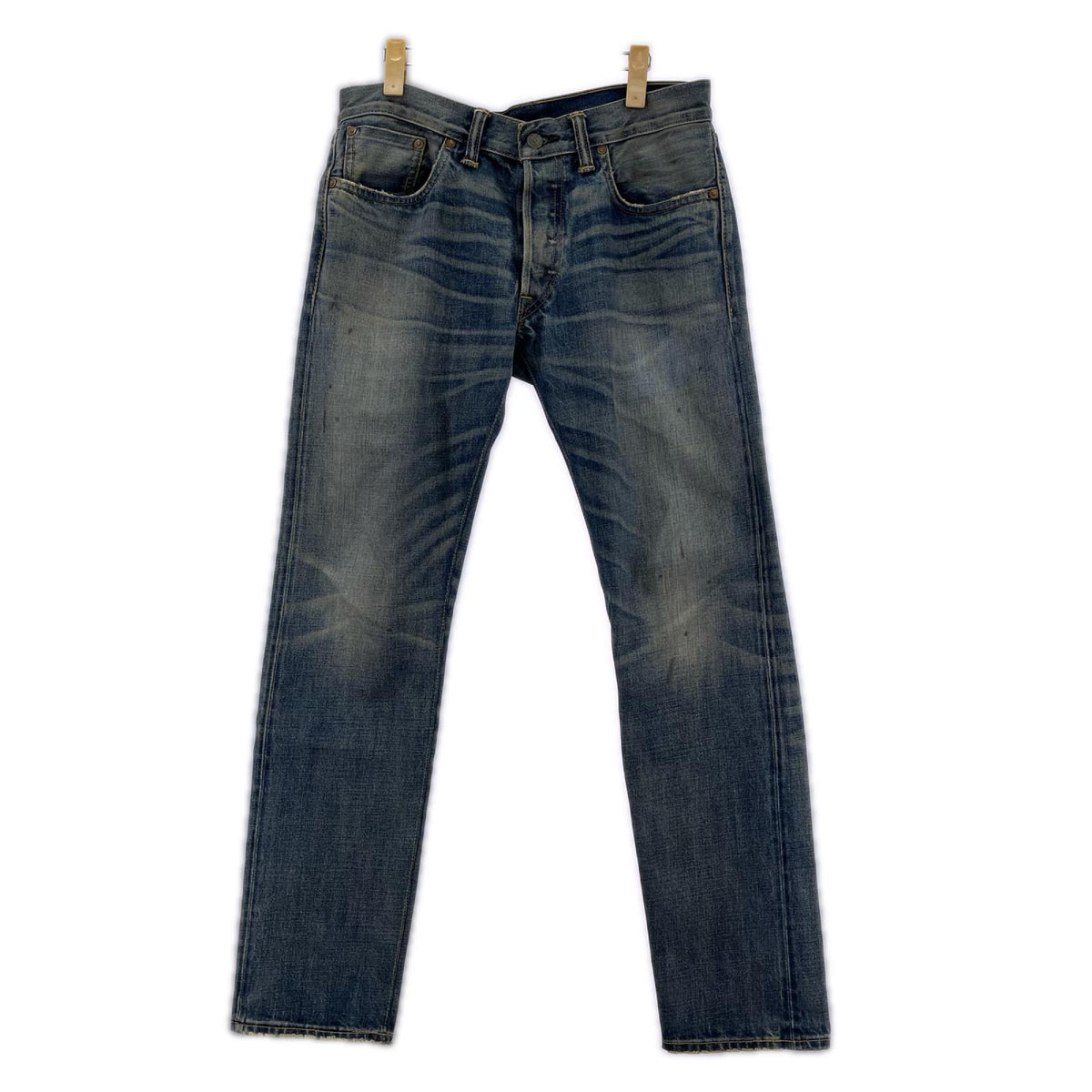 デニムパンツ RRL USED加工 ｽﾄﾚｰﾄﾃﾞﾆﾑﾊﾟﾝﾂ 30 ブルー