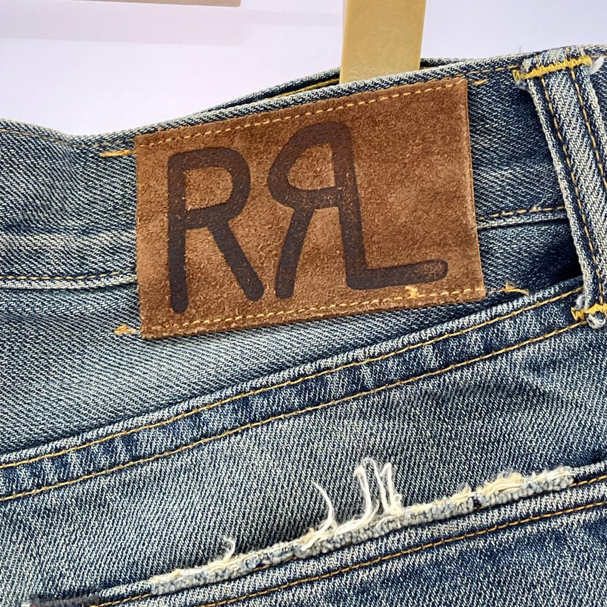 デニムパンツ RRL USED加工 ｽﾄﾚｰﾄﾃﾞﾆﾑﾊﾟﾝﾂ 30 ブルー