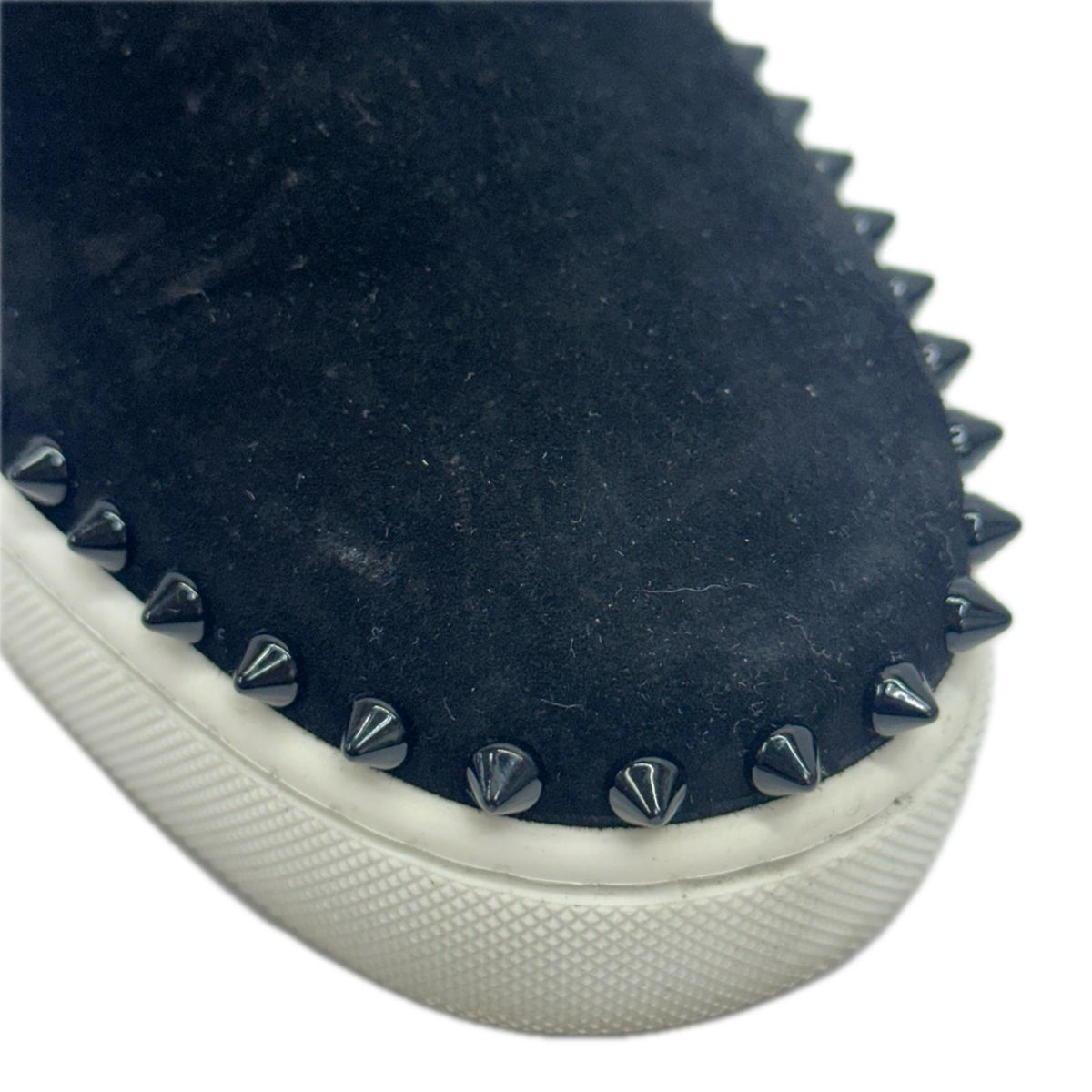 C.Louboutin ｽﾀｯｽﾞ ﾛｰﾗｰﾎﾞｰﾄ ｽﾘｯﾎﾟﾝ 黒 42