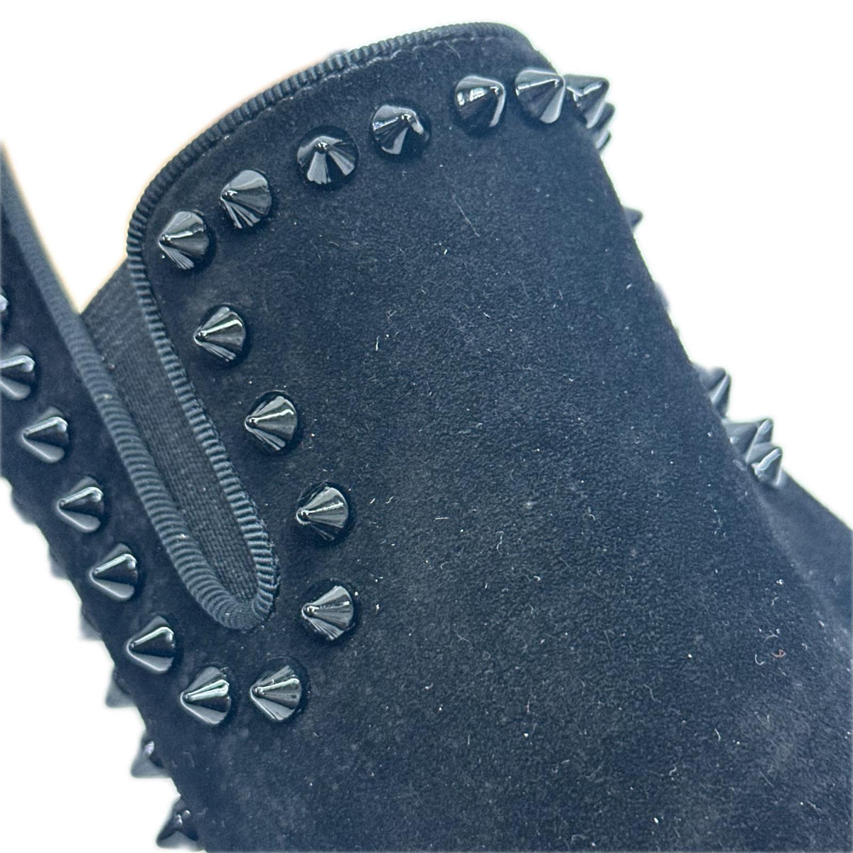 C.Louboutin ｽﾀｯｽﾞ ﾛｰﾗｰﾎﾞｰﾄ ｽﾘｯﾎﾟﾝ 黒 42
