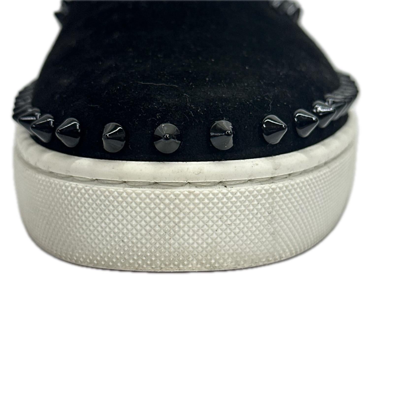 C.Louboutin ｽﾀｯｽﾞ ﾛｰﾗｰﾎﾞｰﾄ ｽﾘｯﾎﾟﾝ 黒 42