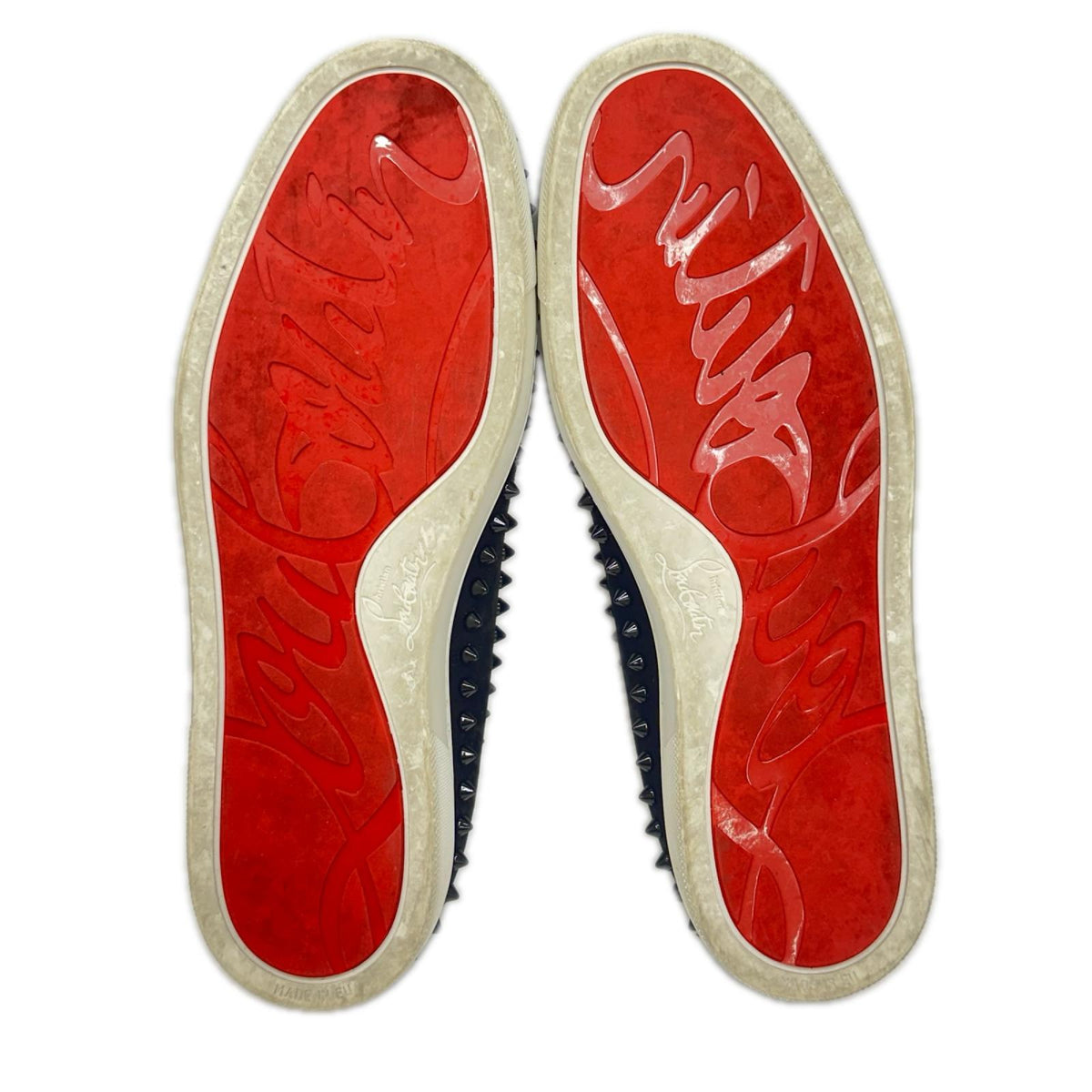 C.Louboutin ｽﾀｯｽﾞ ﾛｰﾗｰﾎﾞｰﾄ ｽﾘｯﾎﾟﾝ 黒 42