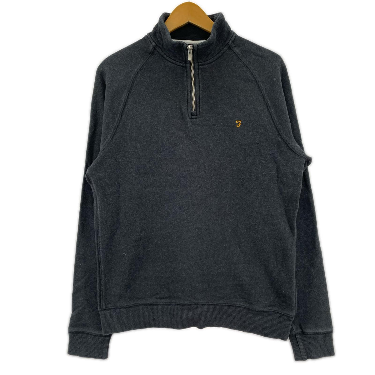 スウェット FARAH ﾊｰﾌｼﾞｯﾌﾟ 黒 S ブラック