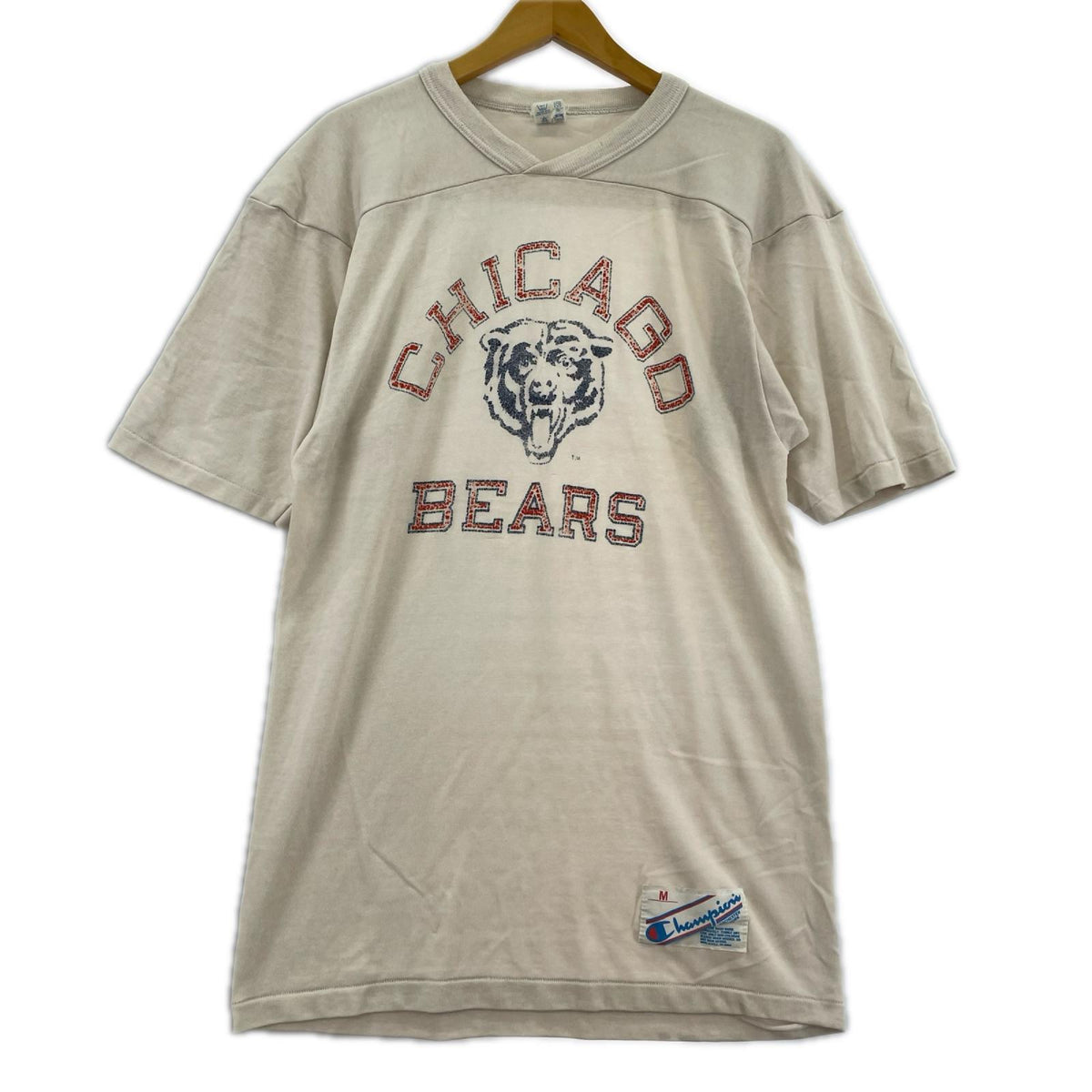 長袖Ｔシャツ 80s ﾄﾘｺﾀｸﾞ CHICAGOBEARS 生成り（M) M ベージュ