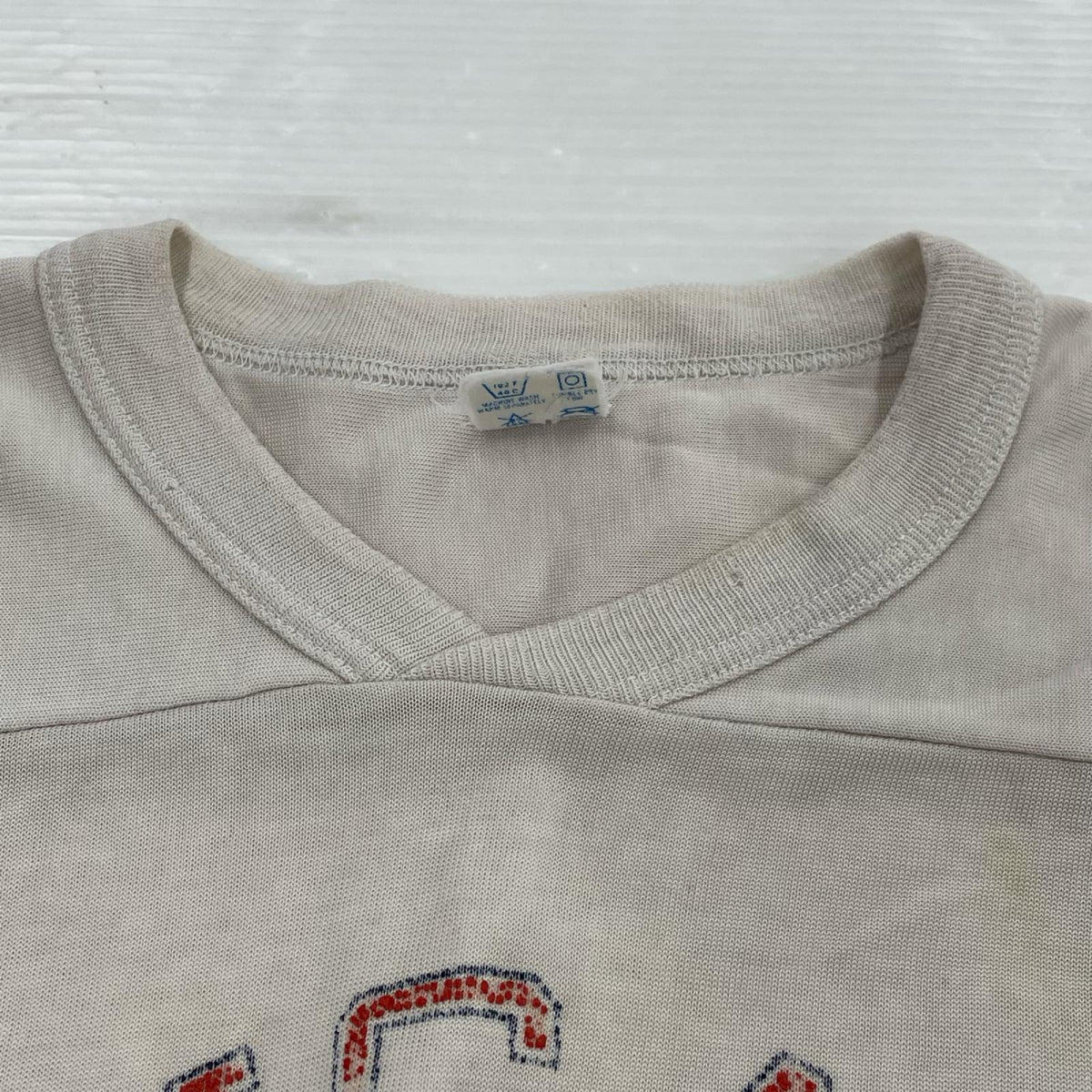 長袖Ｔシャツ 80s ﾄﾘｺﾀｸﾞ CHICAGOBEARS 生成り（M) M ベージュ