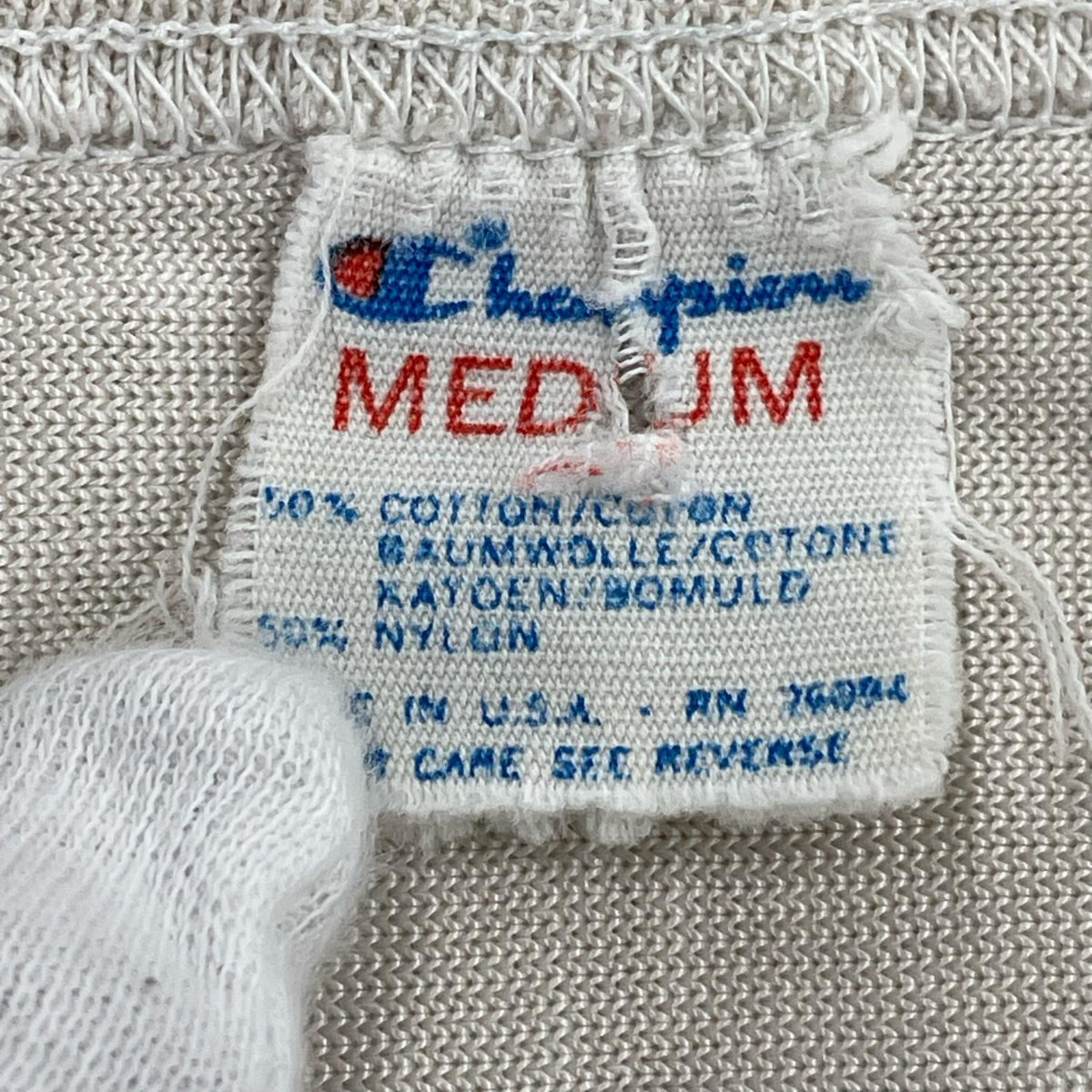 長袖Ｔシャツ 80s ﾄﾘｺﾀｸﾞ CHICAGOBEARS 生成り（M) M ベージュ