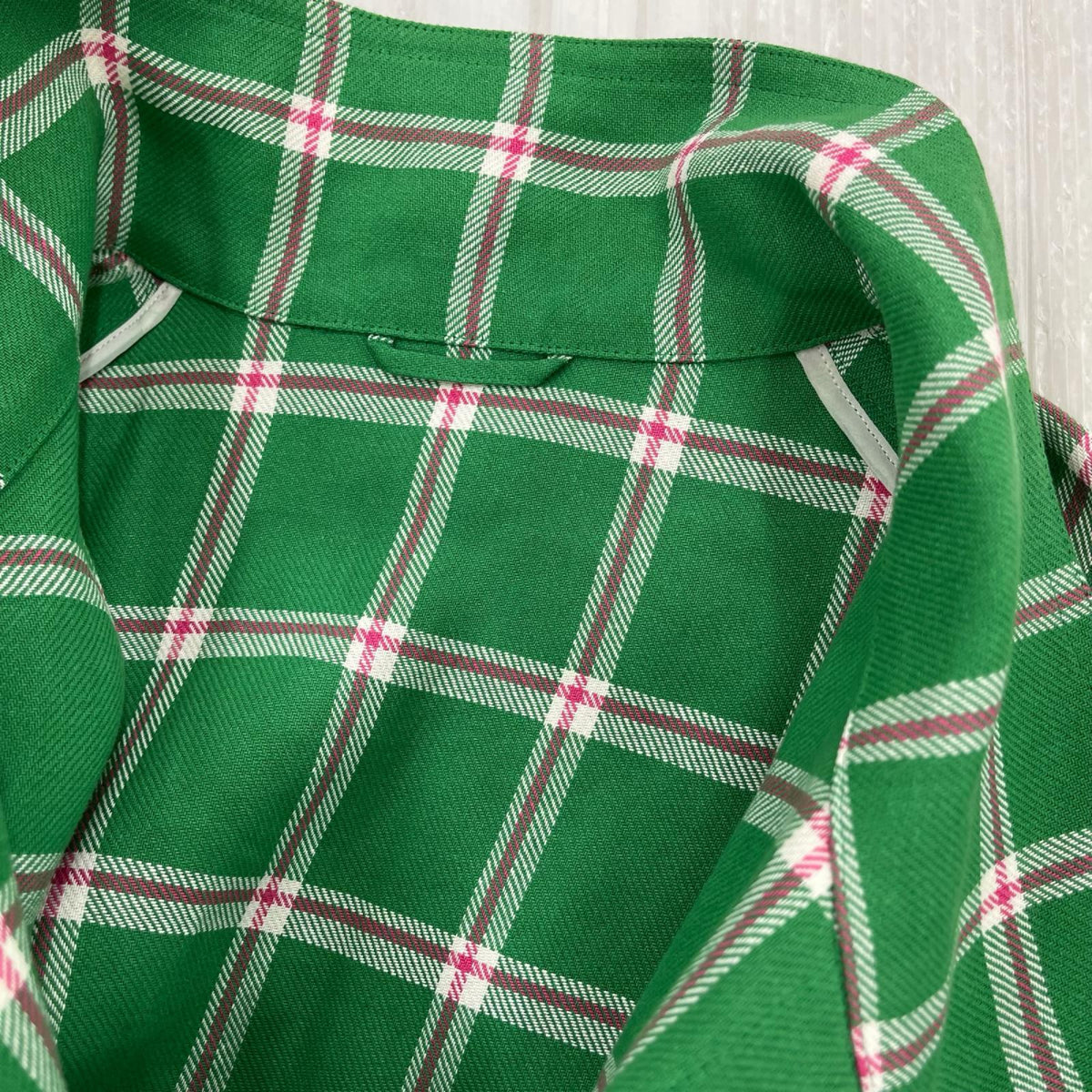 ジャケット ﾁｪｯｸﾜｲﾄﾞﾊﾞﾗﾝｽｺｰﾄ グリーン