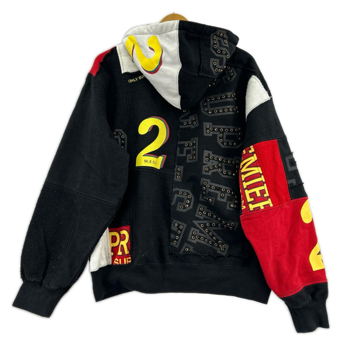 ジャケット 25ss Patchwork zip up Hooded Sweatshirt S ブラック