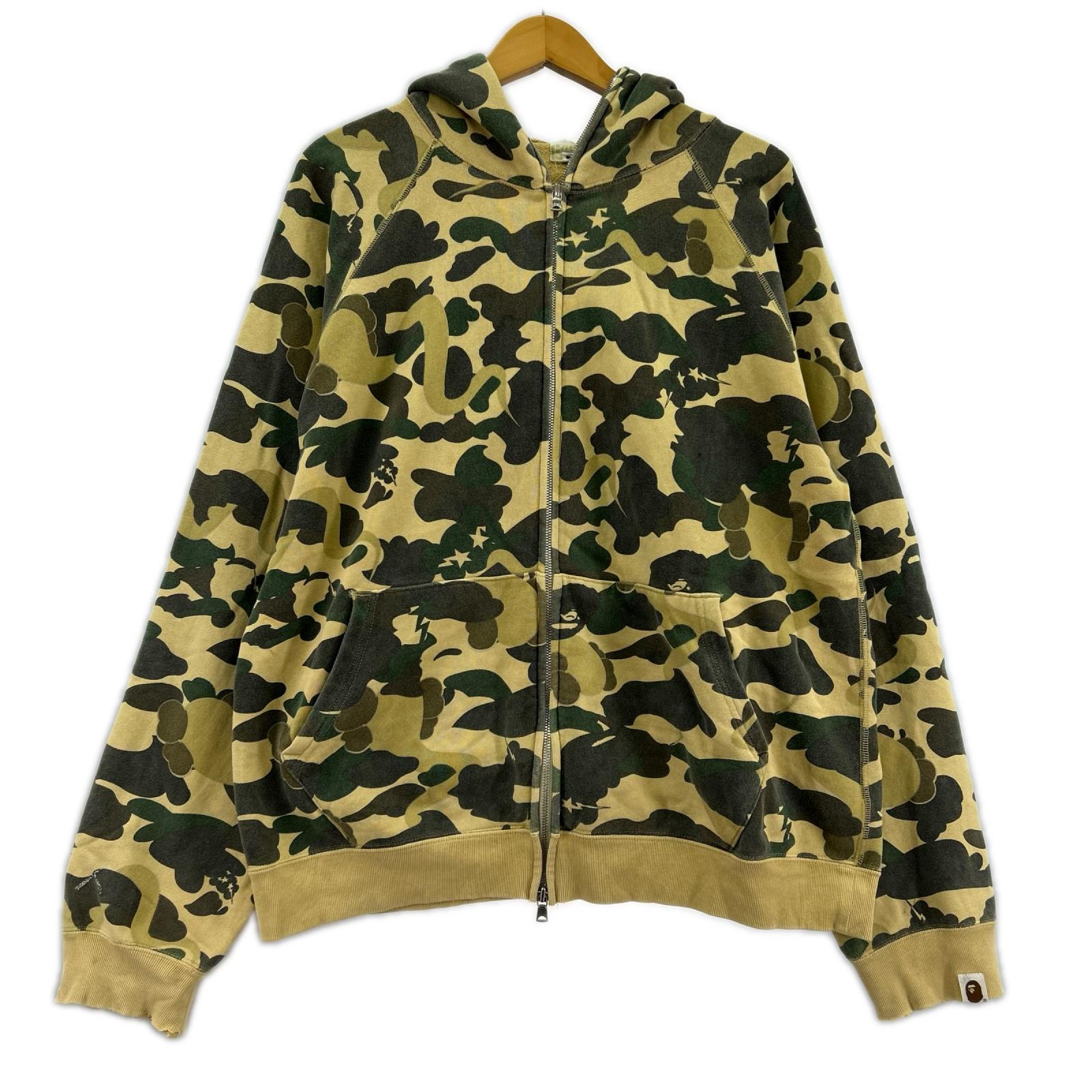 パーカー ×KAWS YELLOW CAMO FULL ZIP HOODIE M