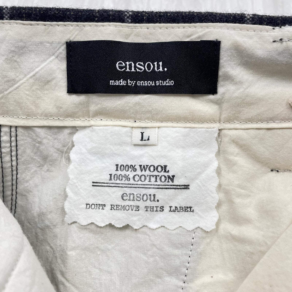 パンツ ensou. 2B doni’s trouser　ﾁｪｯｸｽﾗｯｸｽ L グレー