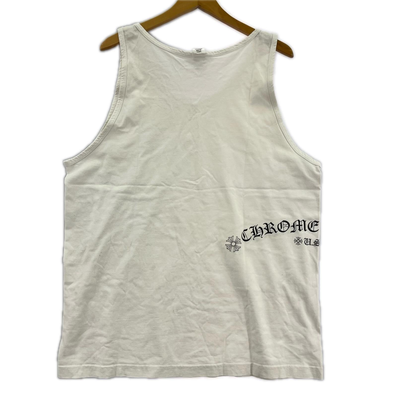 タンクトップ USA製 ﾌﾟﾘﾝﾄ ﾀﾝｸﾄｯﾌﾟ 白 SIZE L L ホワイト