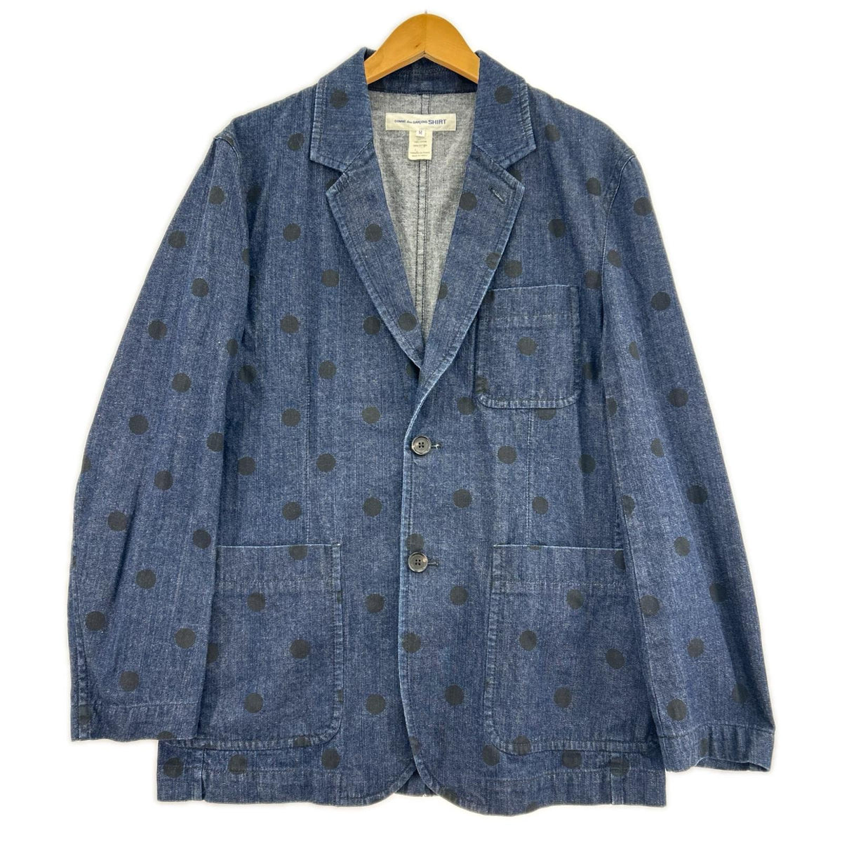 テーラードジャケット COMME des GARCONS SHIRT 水玉 M ネイビー