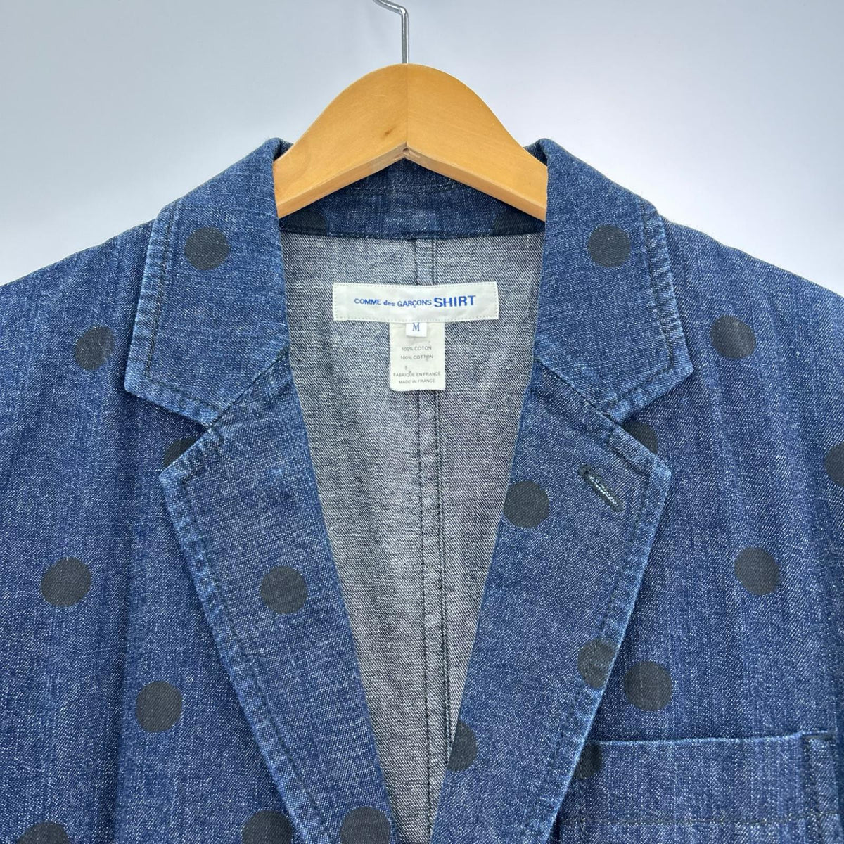 テーラードジャケット COMME des GARCONS SHIRT 水玉 M ネイビー