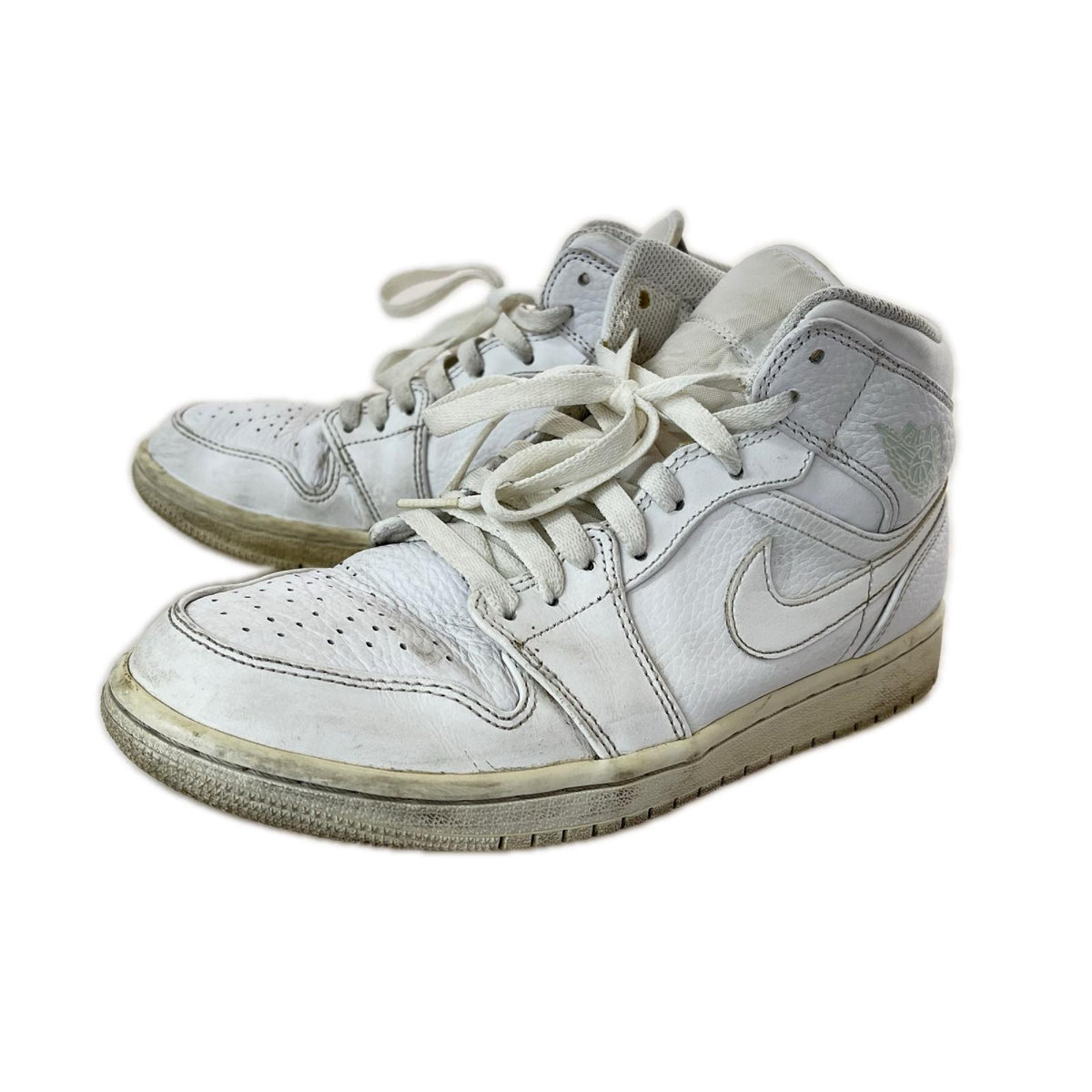 スニーカー Jordan1 Mid Triple White 554724-109 26 ホワイト