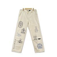 デニムパンツ ×KURO Handwritten Postcard Trousers (32) 32 ホワイト