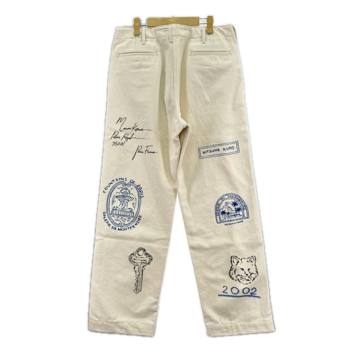 デニムパンツ ×KURO Handwritten Postcard Trousers (32) 32 ホワイト