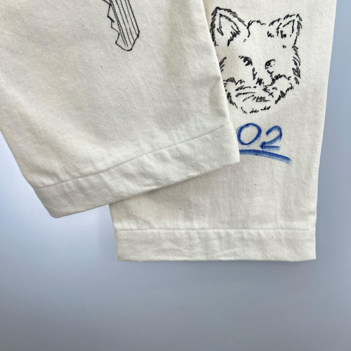 デニムパンツ ×KURO Handwritten Postcard Trousers (32) 32 ホワイト