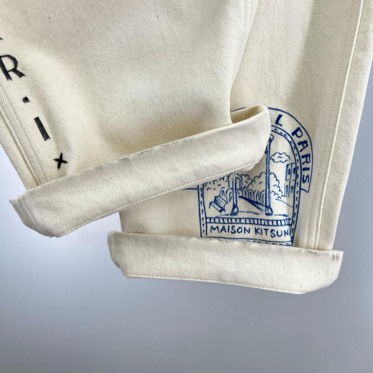 デニムパンツ ×KURO Handwritten Postcard Trousers (32) 32 ホワイト
