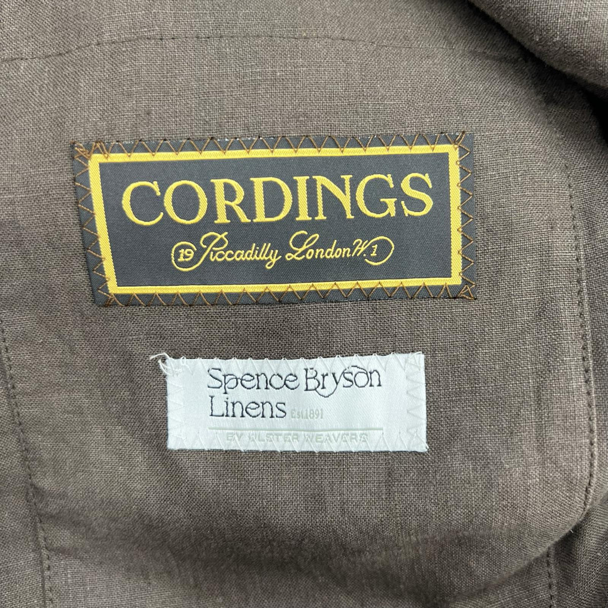 ジャケット CORDINGS LINEN SAFARI JACKET (38R) ブラウン