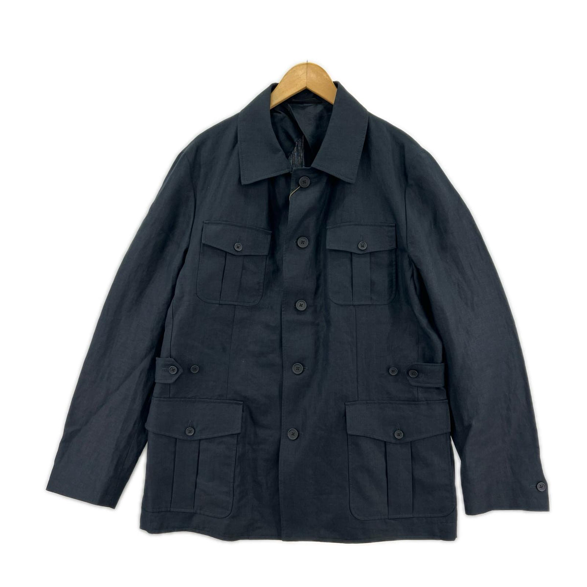 ジャケット CORDINGS LINEN SAFARI JACKET (42R) ネイビー